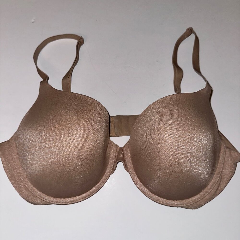 Victoria's Secret Lined Padded Uplift Semi Demi Bra Women's Size 38C Beige
